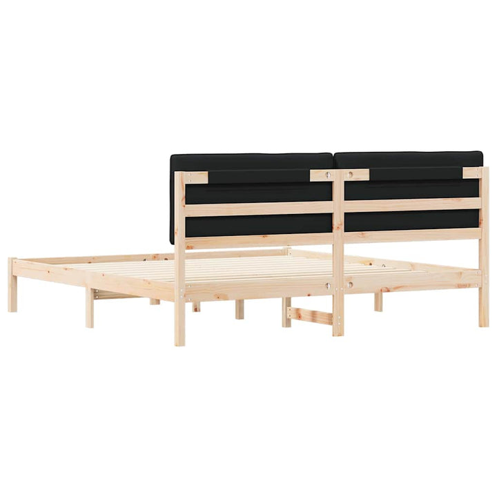Sengestel med Polstret Hovedgavl Sort 180 x 200 cm