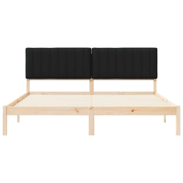 Sengestel med Polstret Hovedgavl Sort 180 x 200 cm