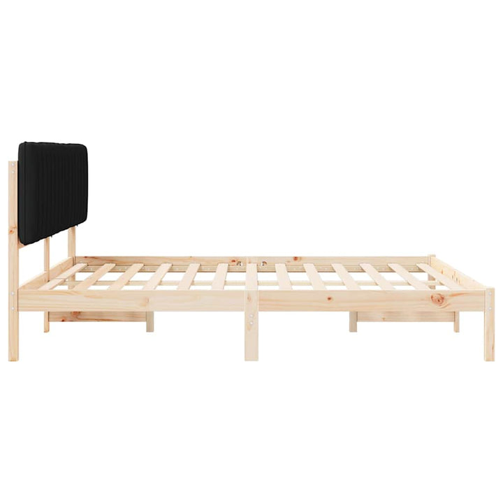 Sengestel med Polstret Hovedgavl Sort 180 x 200 cm