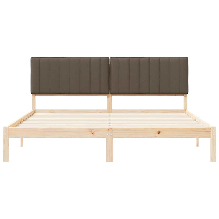Sengestel med Polstret Hovedgavl Gråbrun 180 x 200 cm