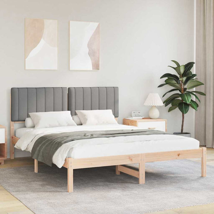 Sengestel med Polstret Hovedgavl Lysegrå 160 x 200 cm