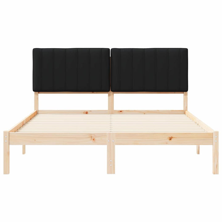 Sengestel med Polstret Hovedgavl Sort 160 x 200 cm