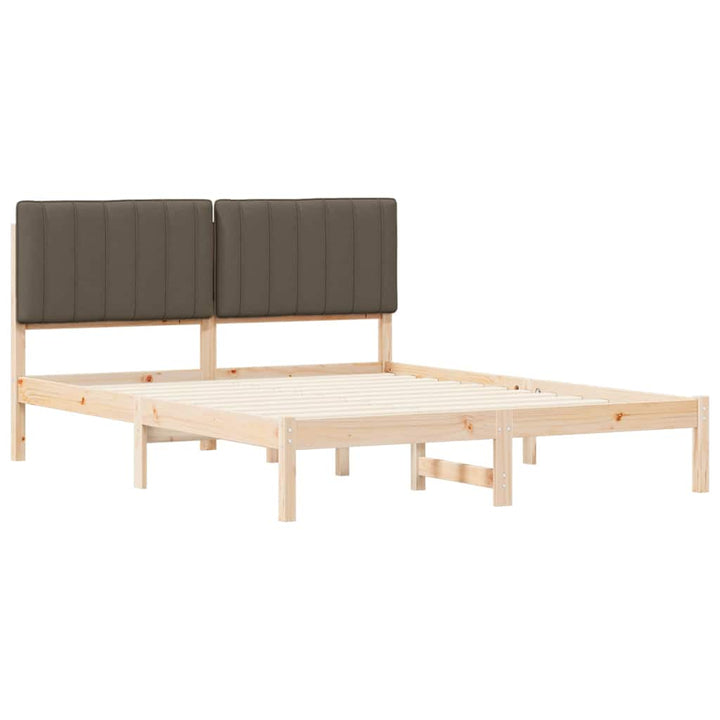 Sengestel med Polstret Hovedgavl Gråbrun 160 x 200 cm