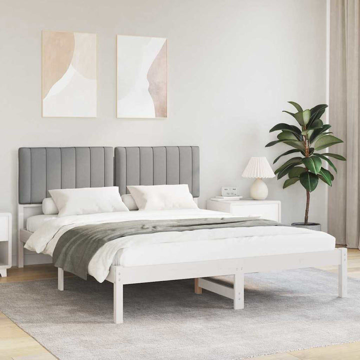 Sengestel med Polstret Hovedgavl Lysegrå 160 x 200 cm