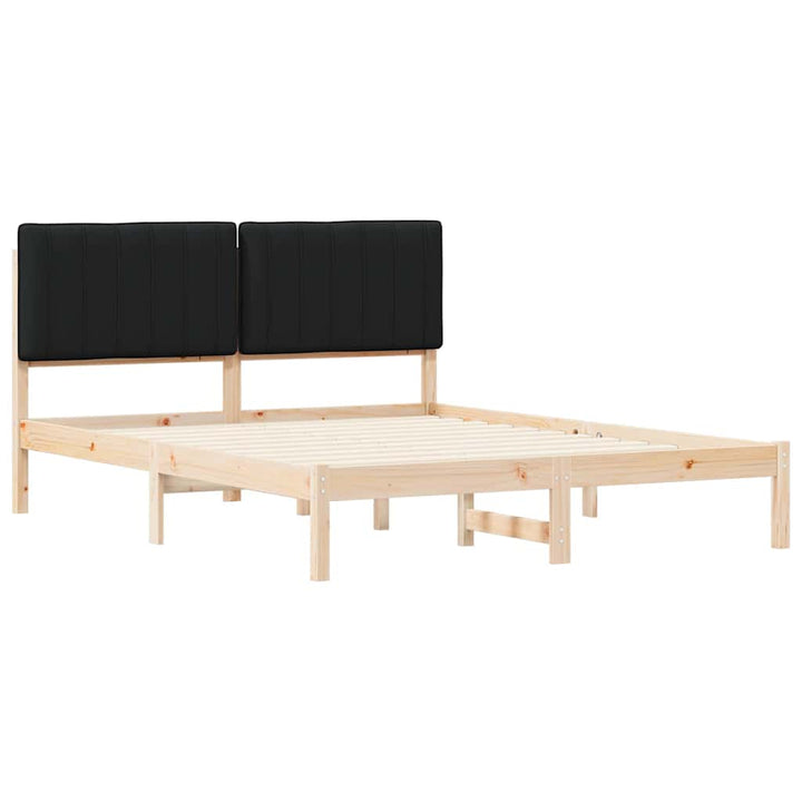 Sengestel med Polstret Hovedgavl Sort 150 x 200 cm