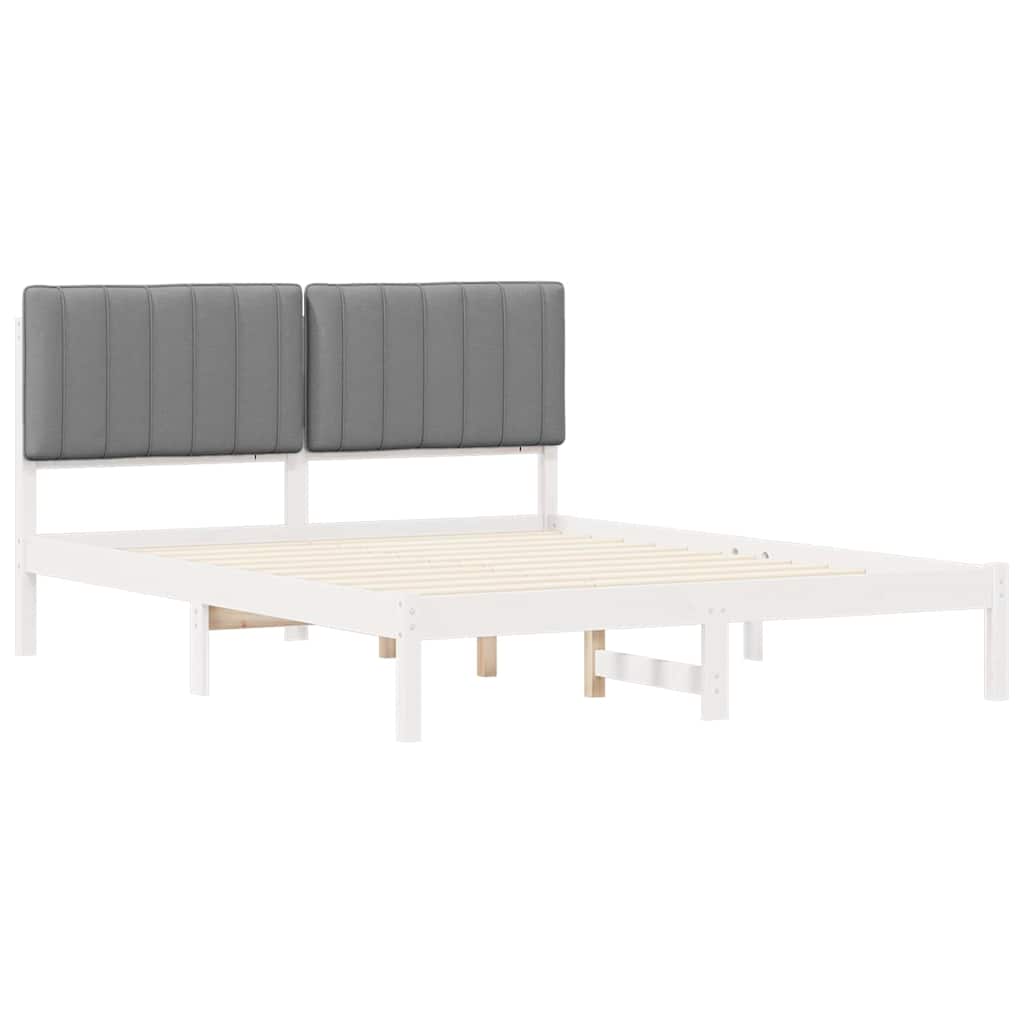 Sengestel med Polstret Hovedgavl Lysegrå 150 x 200 cm