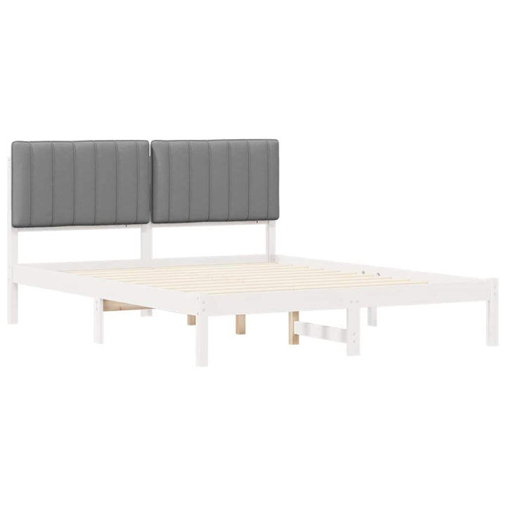 Sengestel med Polstret Hovedgavl Lysegrå 150 x 200 cm