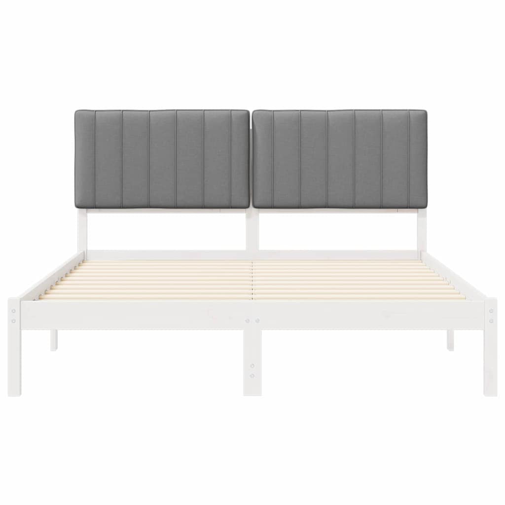 Sengestel med Polstret Hovedgavl Lysegrå 150 x 200 cm