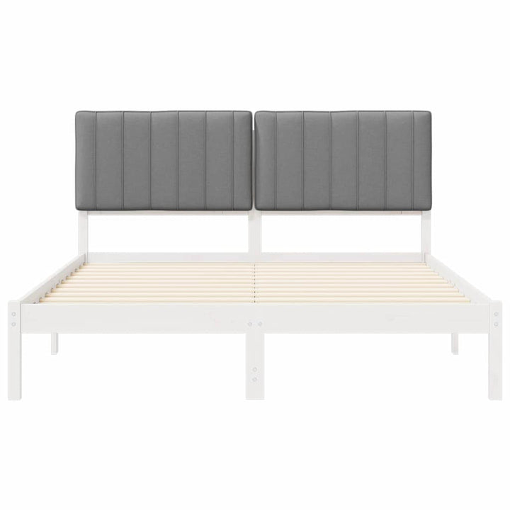 Sengestel med Polstret Hovedgavl Lysegrå 150 x 200 cm