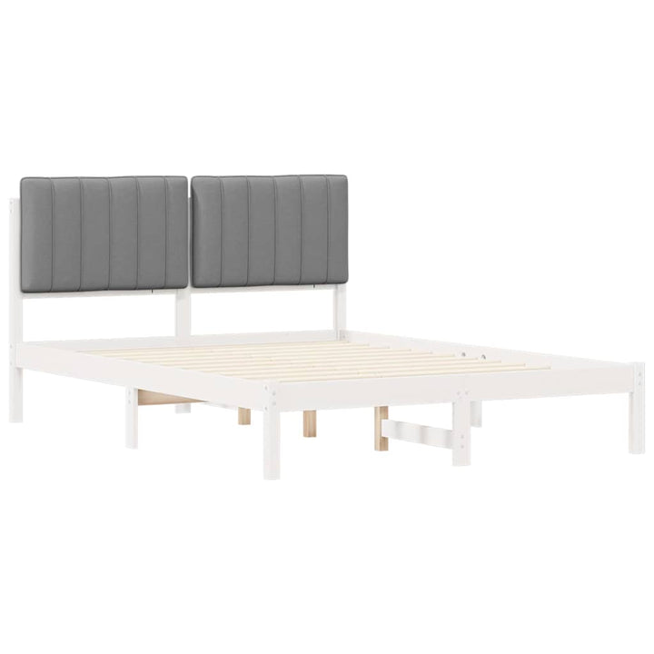 Sengestel med Polstret Hovedgavl Lysegrå 140 x 200 cm