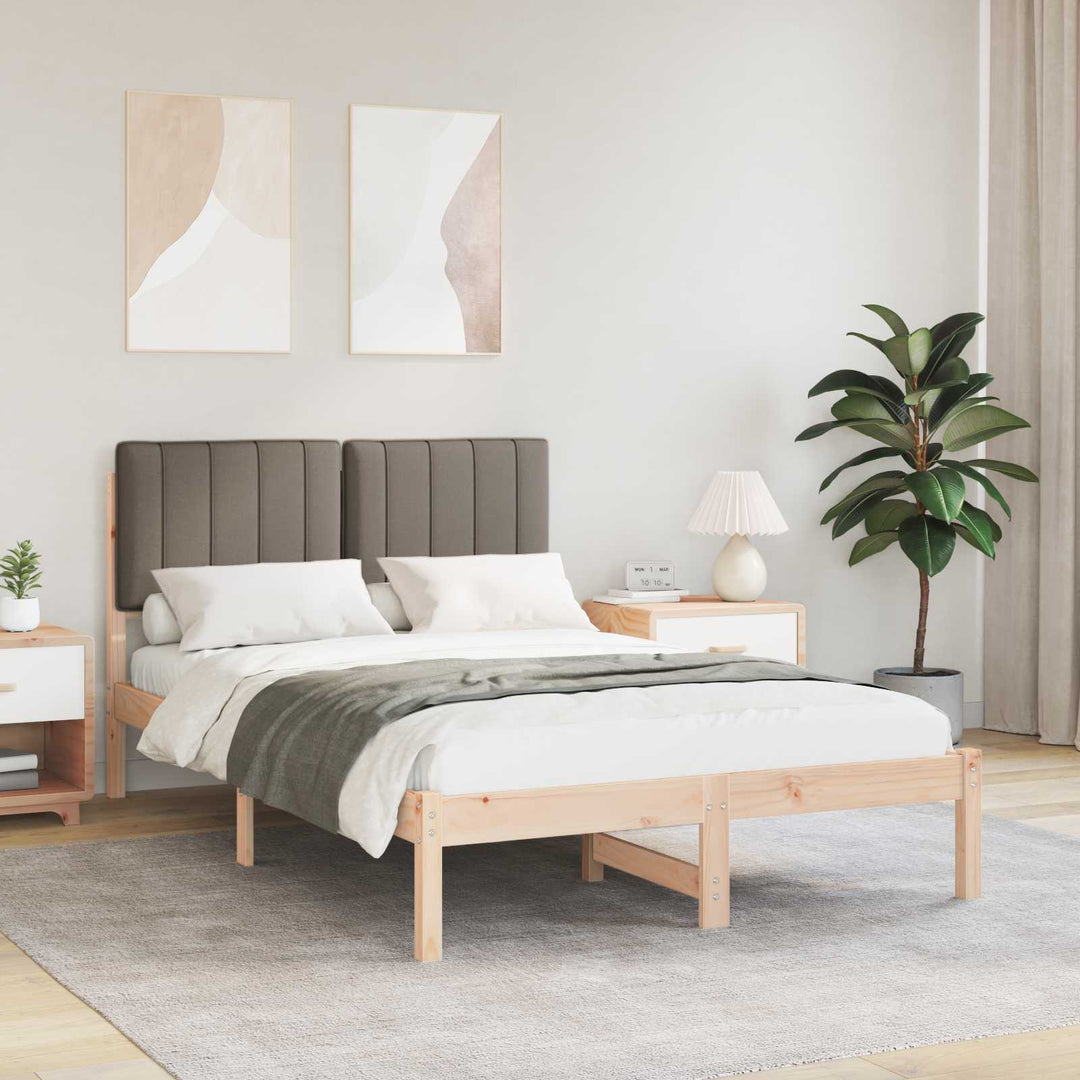 Sengestel med Polstret Hovedgavl Naturlig og Taupe 120 x 200 cm