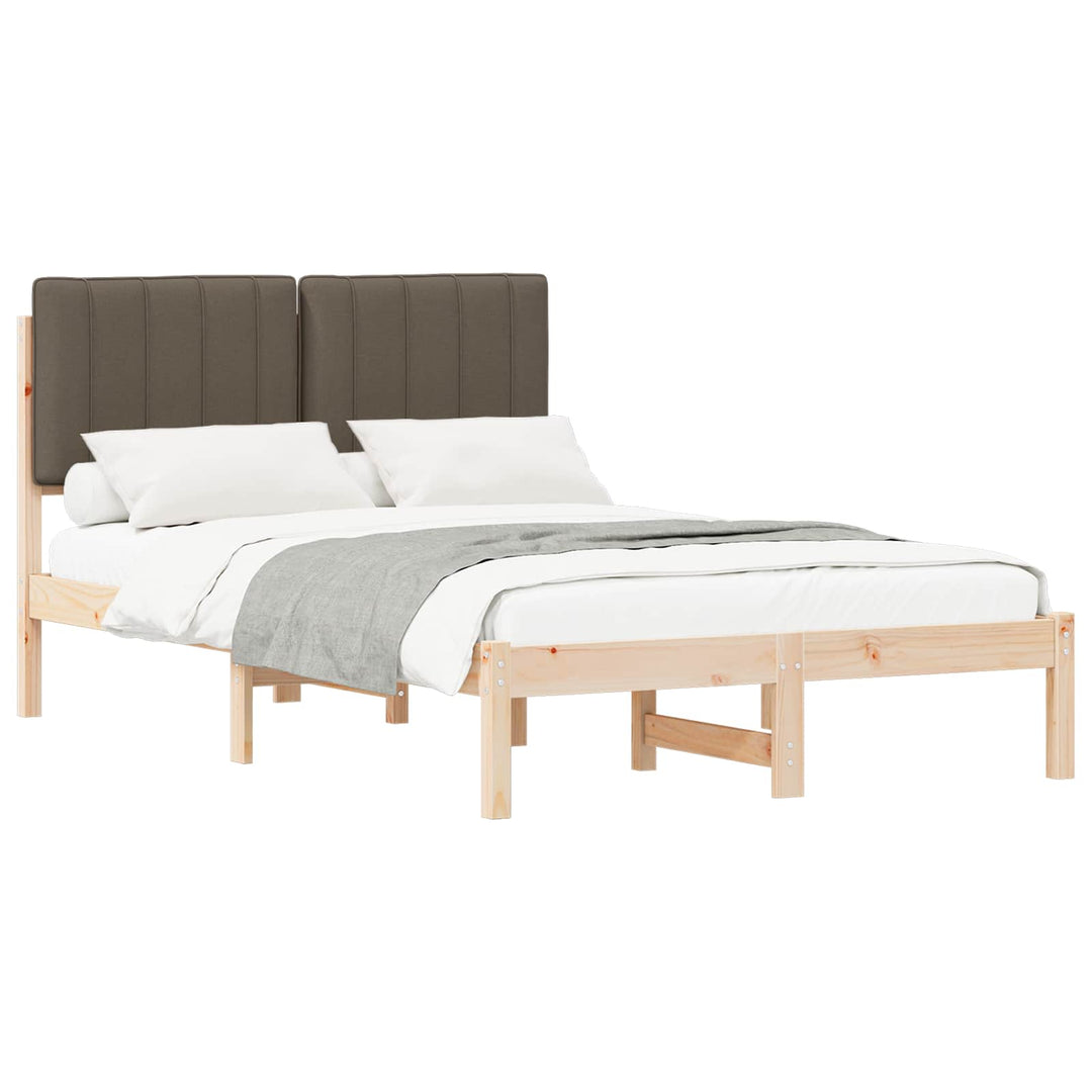 Sengestel med Polstret Hovedgavl Naturlig og Taupe 120 x 200 cm