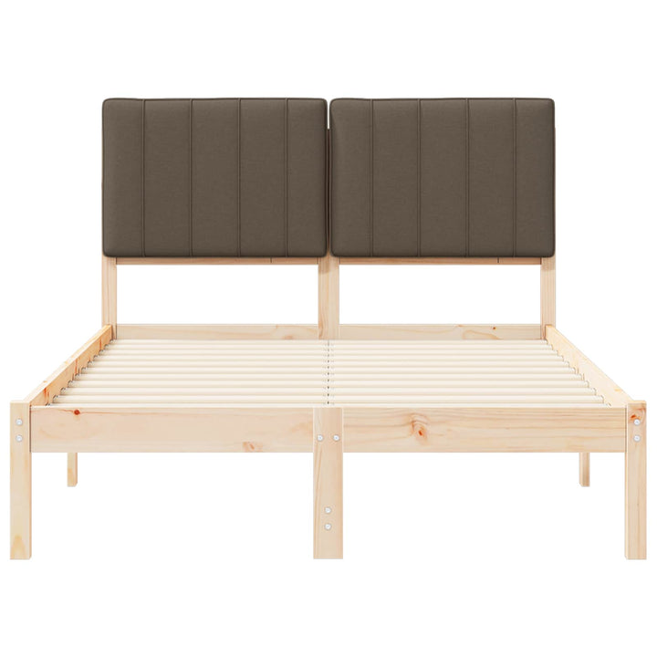 Sengestel med Polstret Hovedgavl Naturlig og Taupe 120 x 200 cm