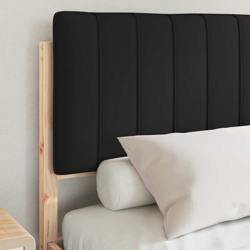 Sengestel med Polstret Hovedgavl Sort 140 x 190 cm