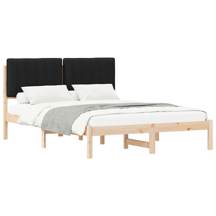 Sengestel med Polstret Hovedgavl Sort 140 x 190 cm