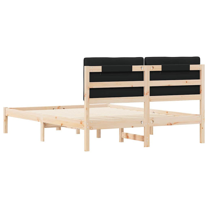 Sengestel med Polstret Hovedgavl Sort 140 x 190 cm