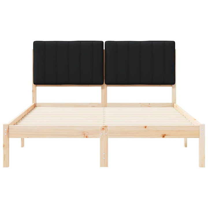 Sengestel med Polstret Hovedgavl Sort 140 x 190 cm