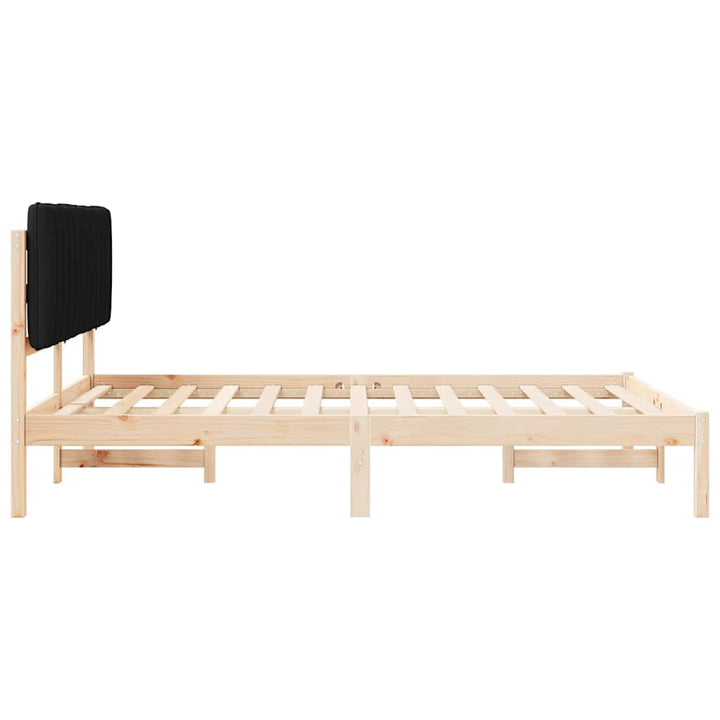 Sengestel med Polstret Hovedgavl Sort 140 x 190 cm