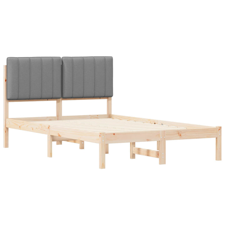 Sengestel med Polstret Hovedgavl Lysegrå 120 x 190 cm