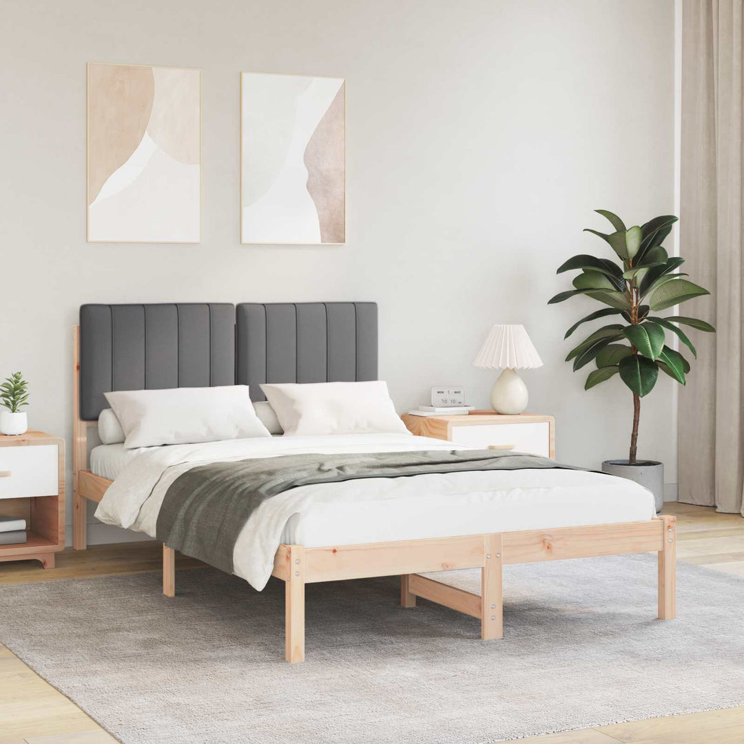Sengestel med Polstret Hovedgavl Mørkegrå 120 x 190 cm