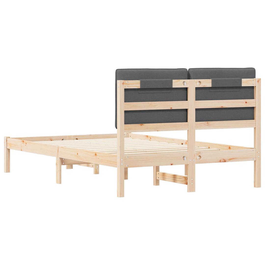 Sengestel med Polstret Hovedgavl Mørkegrå 120 x 190 cm