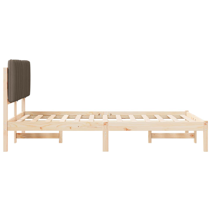 Sengestel med Polstret Hovedgavl Gråbrun 120 x 190 cm