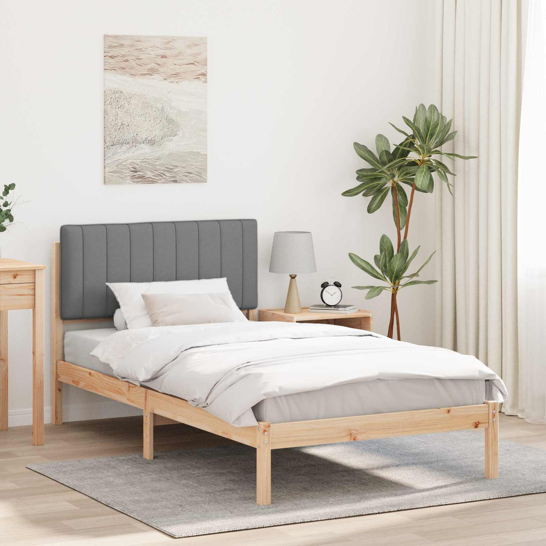 Sengestel med Polstret Hovedgavl Lysegrå 100 x 200 cm