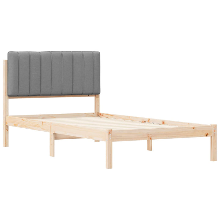 Sengestel med Polstret Hovedgavl Lysegrå 100 x 200 cm