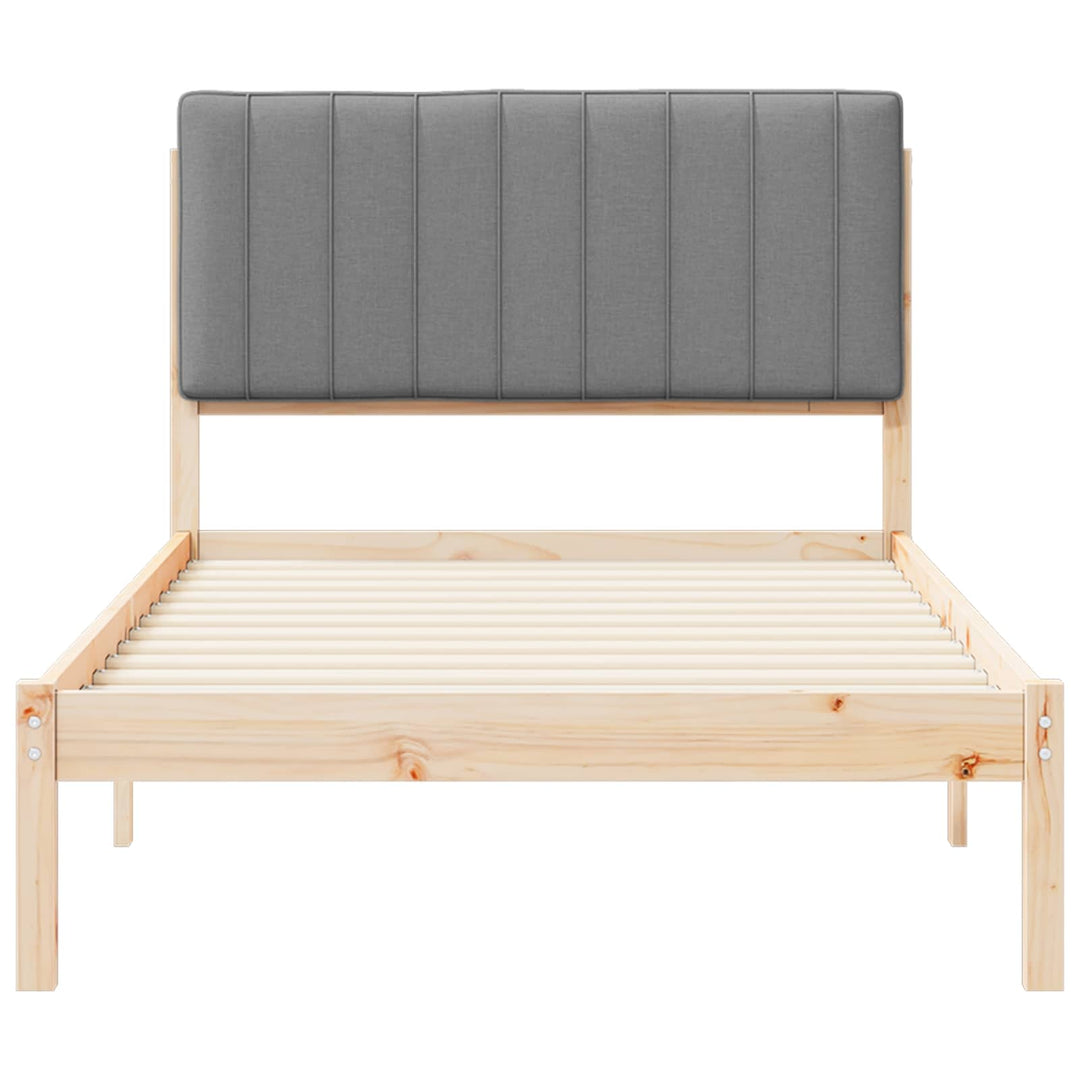 Sengestel med Polstret Hovedgavl Lysegrå 100 x 200 cm