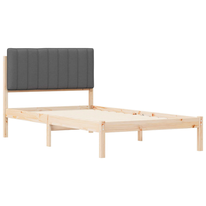 Sengestel med Polstret Hovedgavl Mørkegrå 100 x 200 cm