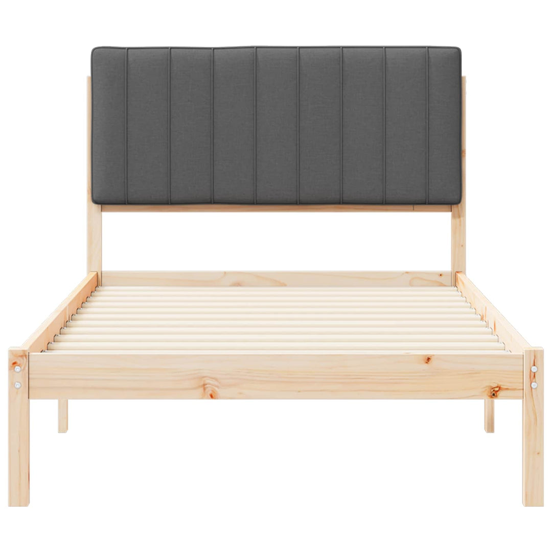 Sengestel med Polstret Hovedgavl Mørkegrå 100 x 200 cm