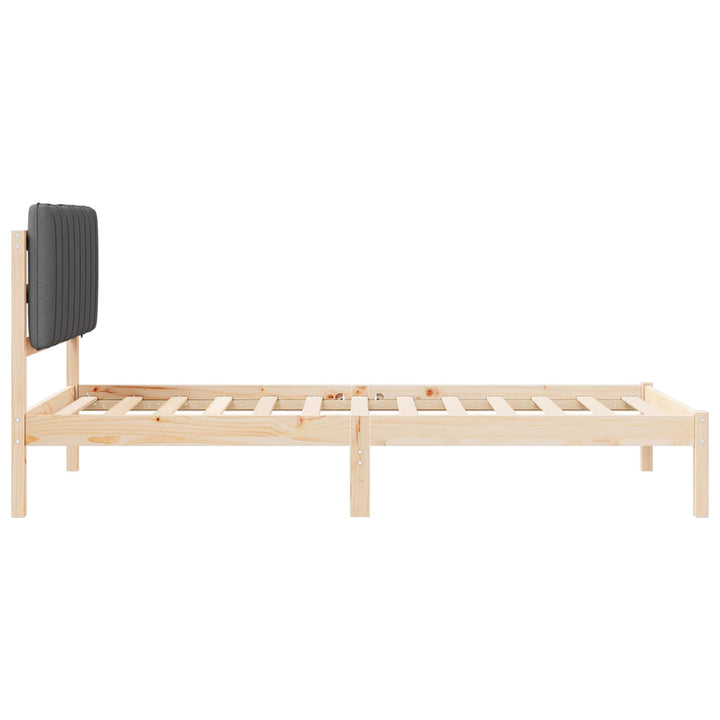 Sengestel med Polstret Hovedgavl Mørkegrå 100 x 200 cm