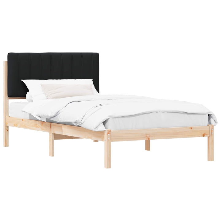 Sengestel med Polstret Hovedgavl Sort 100 x 200 cm