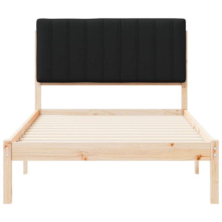 Sengestel med Polstret Hovedgavl Sort 100 x 200 cm