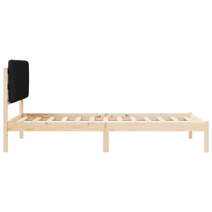 Sengestel med Polstret Hovedgavl Sort 100 x 200 cm