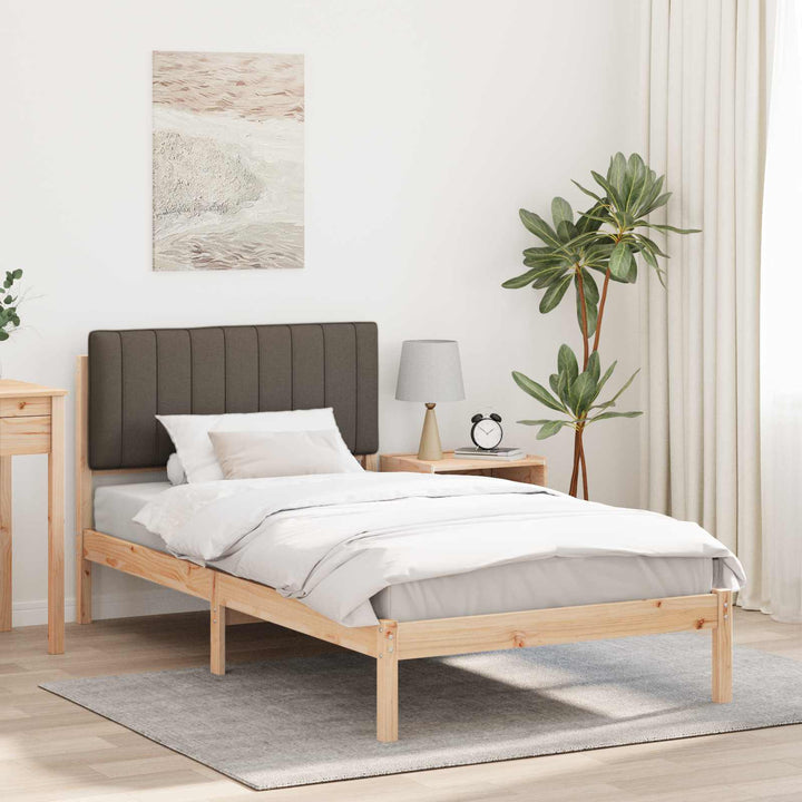 Sengestel med Polstret Hovedgavl Gråbrun 100 x 200 cm
