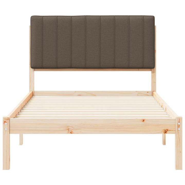 Sengestel med Polstret Hovedgavl Gråbrun 100 x 200 cm