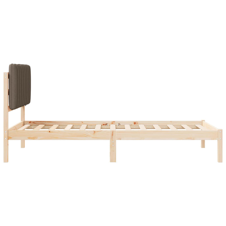 Sengestel med Polstret Hovedgavl Gråbrun 100 x 200 cm