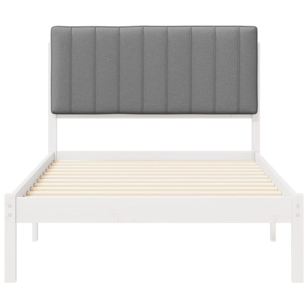 Sengestel med Polstret Hovedgavl Lysegrå 100 x 200 cm