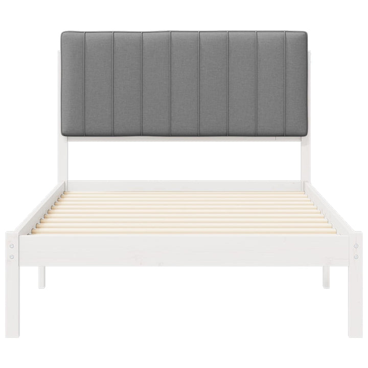 Sengestel med Polstret Hovedgavl Lysegrå 100 x 200 cm