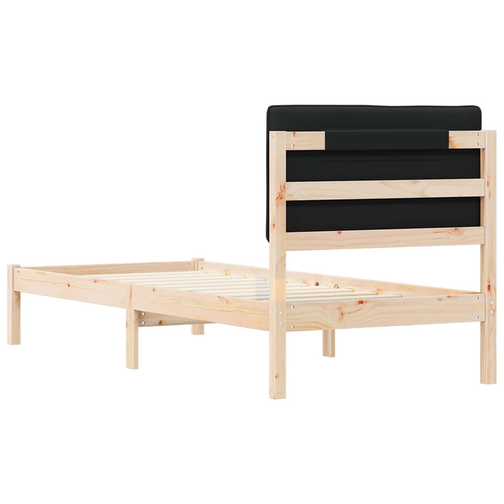 Sengestel med Polstret Hovedgavl Sort 80 x 200 cm