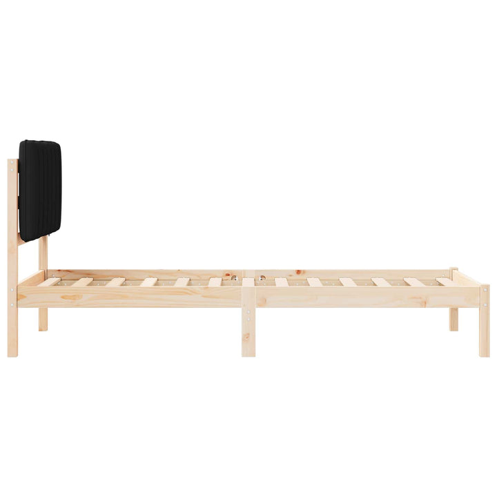 Sengestel med Polstret Hovedgavl Sort 80 x 200 cm