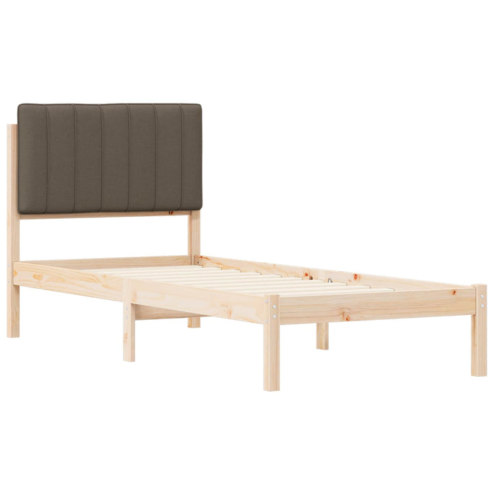 Sengestel med Polstret Hovedgavl Gråbrun 80 x 200 cm