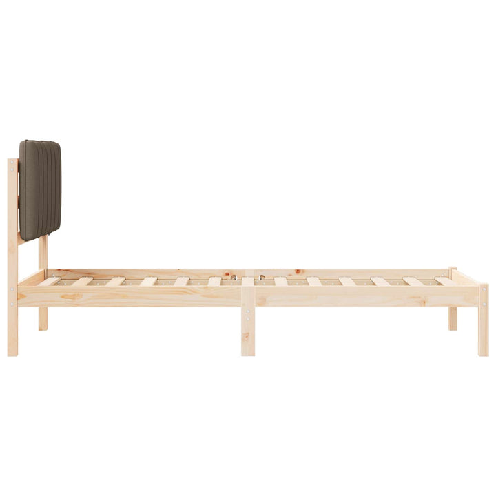 Sengestel med Polstret Hovedgavl Gråbrun 80 x 200 cm