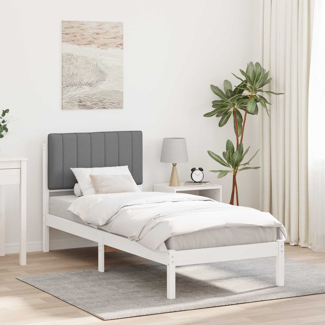 Sengestel med Polstret Hovedgavl Lysegrå 80 x 200 cm