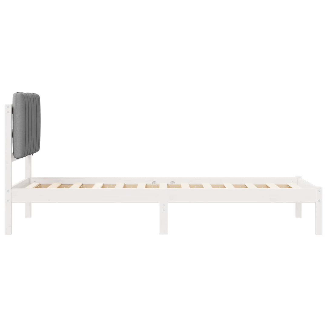 Sengestel med Polstret Hovedgavl Lysegrå 80 x 200 cm