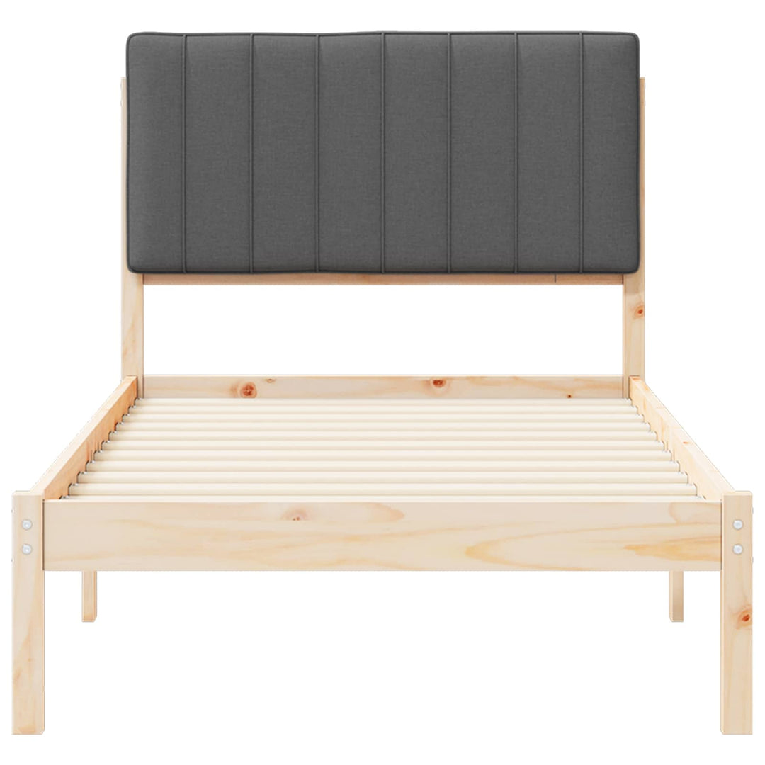 Sengestel med Polstret Hovedgavl Mørkegrå 90 x 190 cm