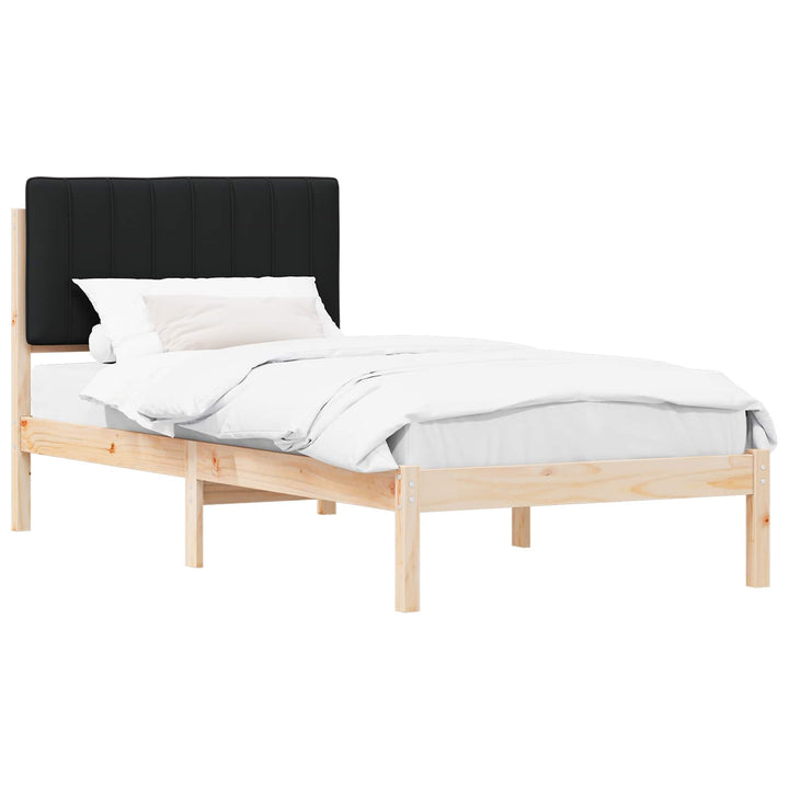 Sengestel med Polstret Hovedgavl Sort 90 x 190 cm