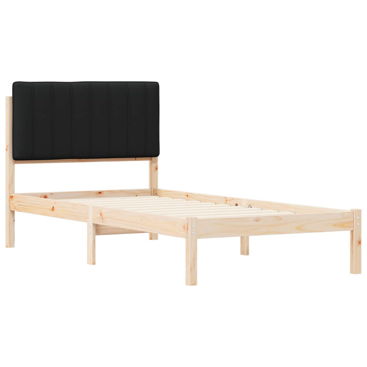 Sengestel med Polstret Hovedgavl Sort 90 x 190 cm