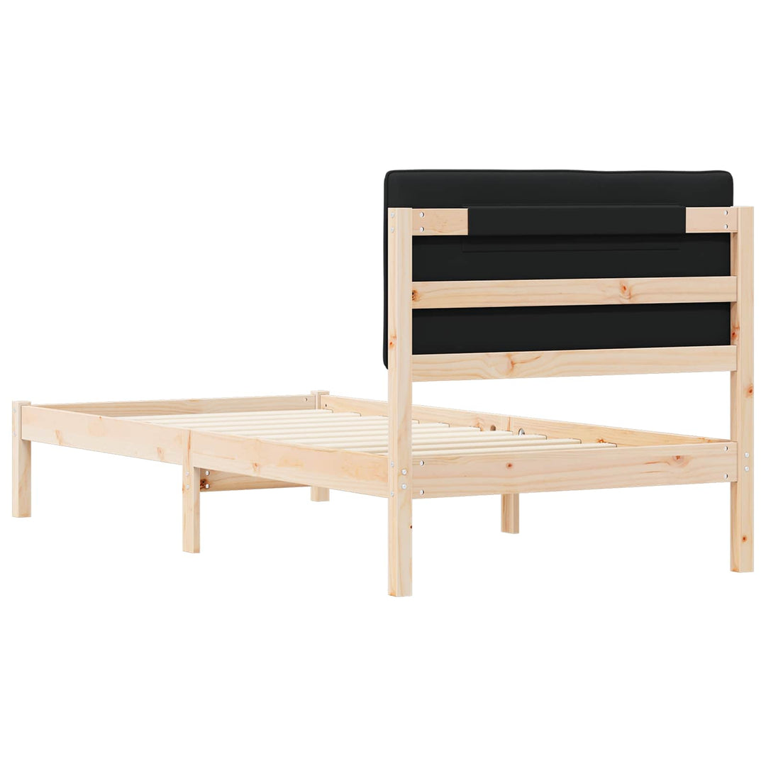 Sengestel med Polstret Hovedgavl Sort 90 x 190 cm